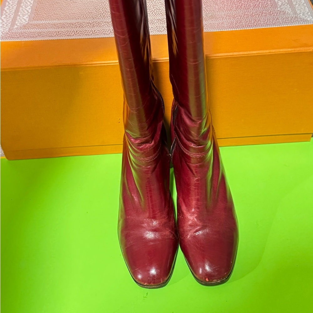 Dior Deep Burgundy Heeled Boots size 6 - Picture 4 of 15